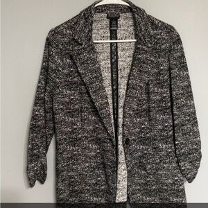 Soma Black and White Textured Cardigan